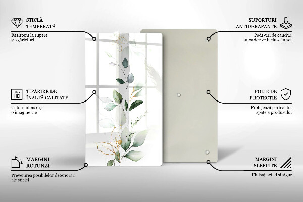 Proteção para placa de indução Folhas de aquarela