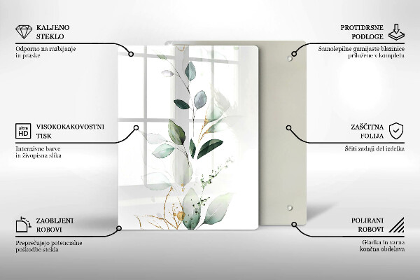 Proteção para placa de indução Folhas de aquarela