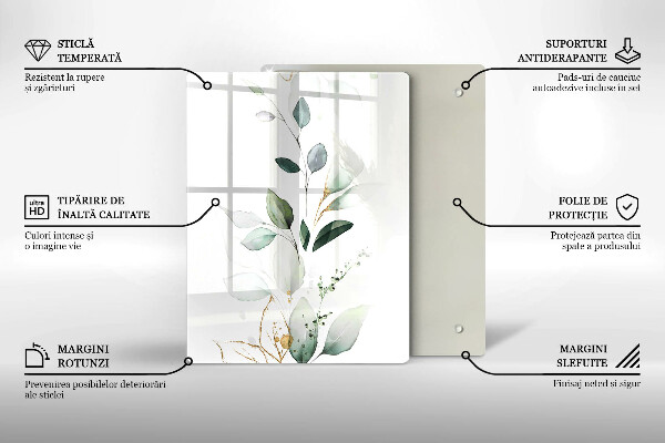 Proteção para placa de indução Folhas de aquarela