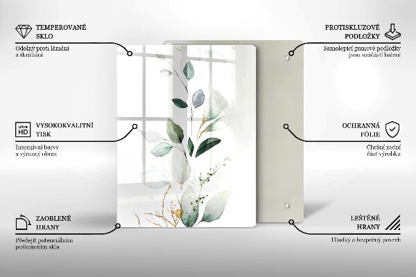 Proteção para placa de indução Folhas de aquarela