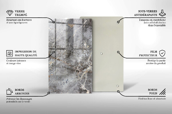 Proteção para placa de indução Textura de pedra