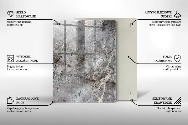Proteção para placa de indução Textura de pedra