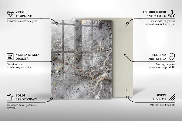 Proteção para placa de indução Textura de pedra