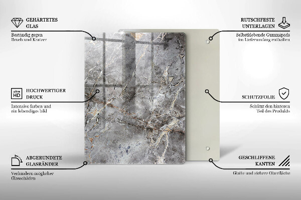 Proteção para placa de indução Textura de pedra