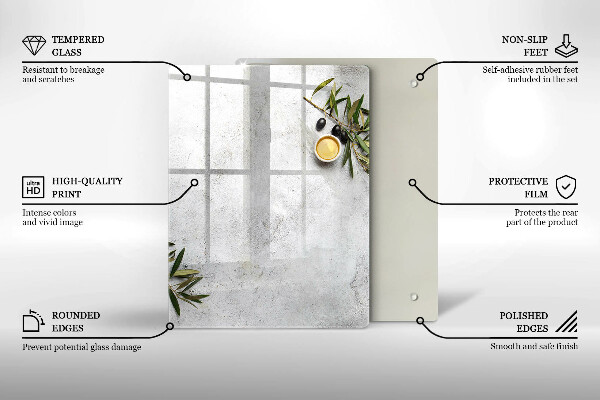 Protetor de bancada Azeitonas em concreto