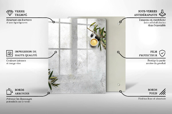 Protetor de bancada Azeitonas em concreto