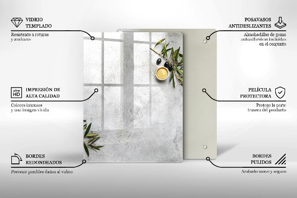 Protetor de bancada Azeitonas em concreto