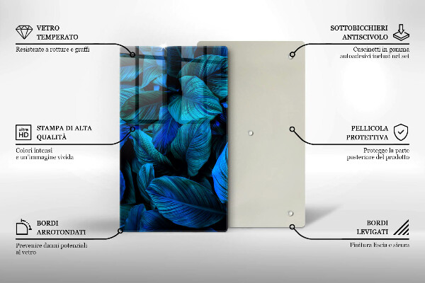 Proteção para placa de indução Folhas de vegetação da selva