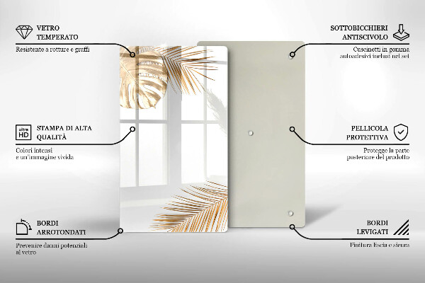 Proteção para placa de indução Folhas douradas