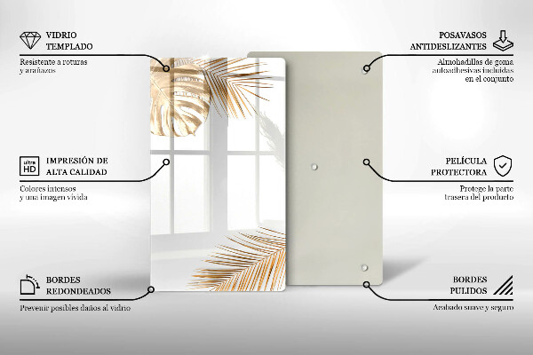 Proteção para placa de indução Folhas douradas