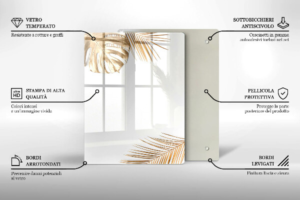 Proteção para placa de indução Folhas douradas