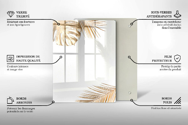 Proteção para placa de indução Folhas douradas