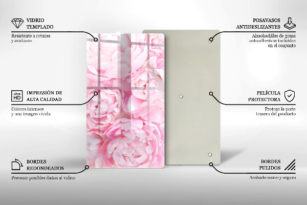 Proteção para placa de indução Peônias delicadas