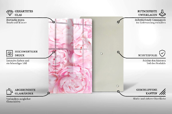 Proteção para placa de indução Peônias delicadas