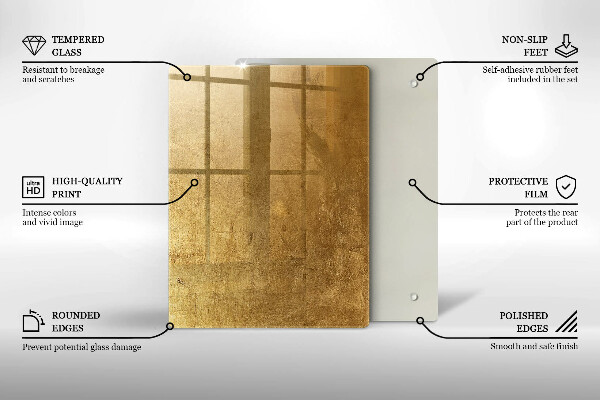Proteção para placa de indução Fundo de textura dourada
