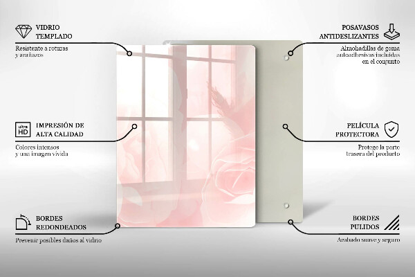 Protetor de bancada Fundo de rosas pastel