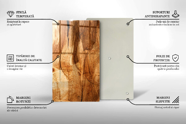 Proteção para placa de indução Textura de tábua de madeira