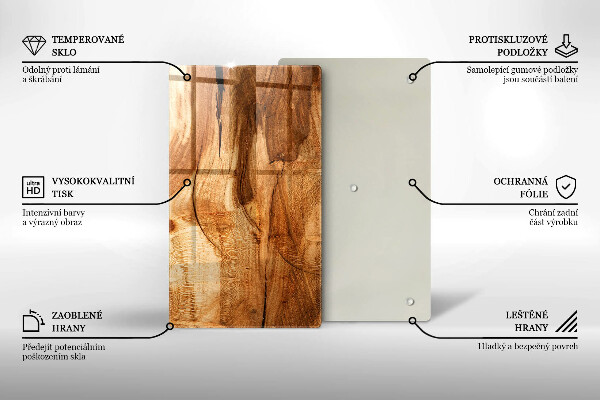 Proteção para placa de indução Textura de tábua de madeira
