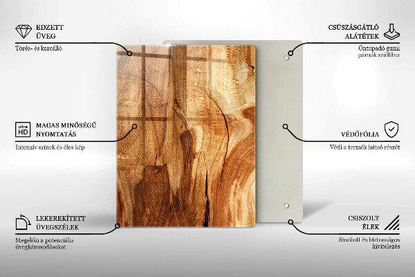 Proteção para placa de indução Textura de tábua de madeira
