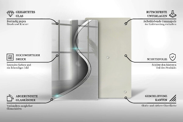 Protetor de bancada Metal prateado abstrato