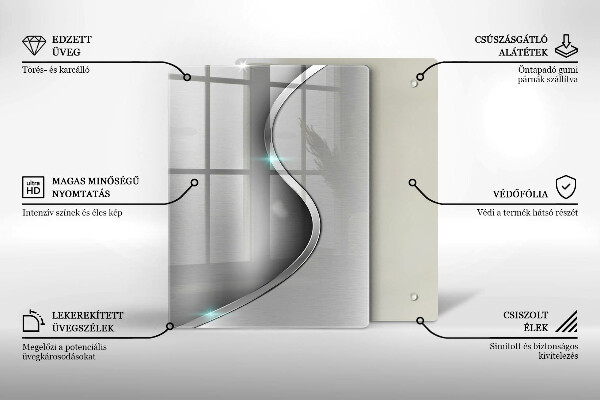 Protetor de bancada Metal prateado abstrato