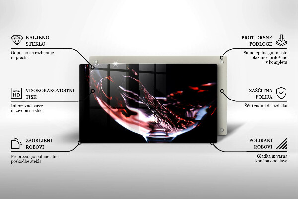 Tampa de parede para fogão a gás Um copo de vinho tinto