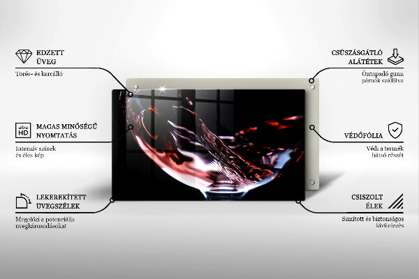 Tampa de parede para fogão a gás Um copo de vinho tinto