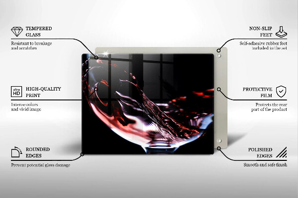 Tampa de parede para fogão a gás Um copo de vinho tinto