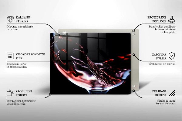 Tampa de parede para fogão a gás Um copo de vinho tinto