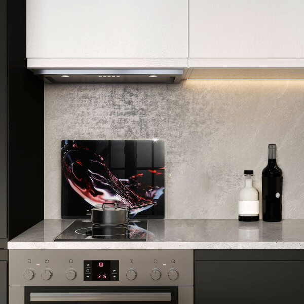 Tampa de parede para fogão a gás Um copo de vinho tinto