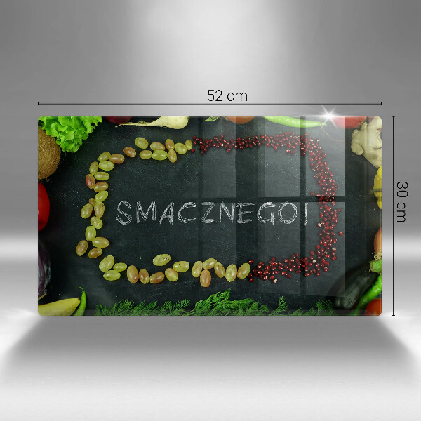 Tampa de parede do fogão a gás A inscrição Bom apetite!