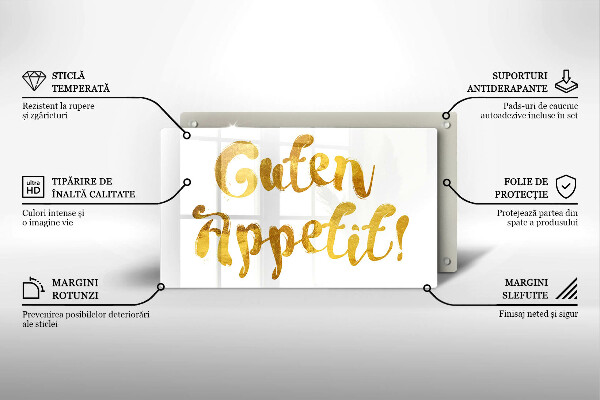 Tampa de parede do fogão a gás A inscrição Guten Appetit!