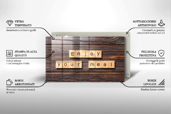 Tampa da placa de indução A inscrição Aproveite sua refeição