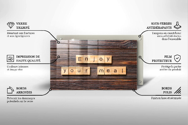 Tampa da placa de indução A inscrição Aproveite sua refeição