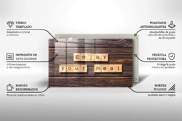 Tampa da placa de indução A inscrição Aproveite sua refeição