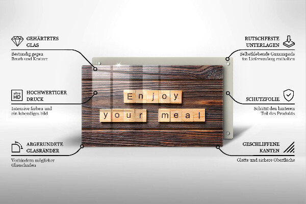 Tampa da placa de indução A inscrição Aproveite sua refeição