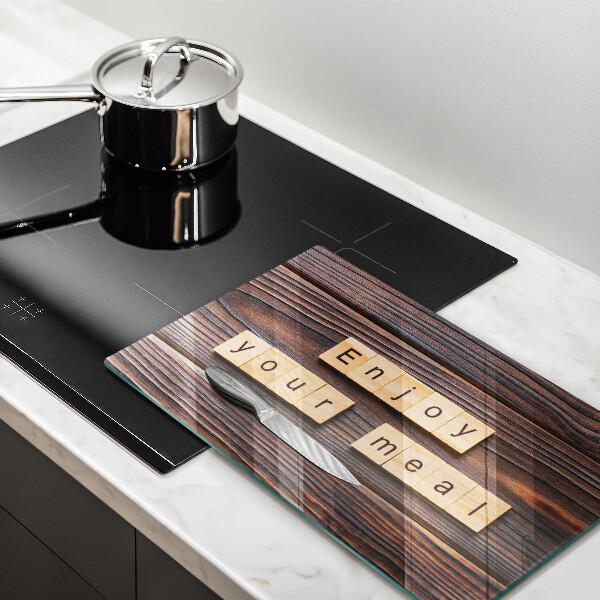 Tampa da placa de indução A inscrição Aproveite sua refeição