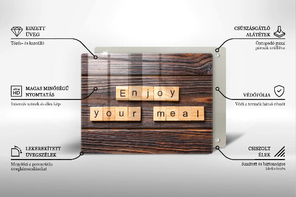 Tampa da placa de indução A inscrição Aproveite sua refeição