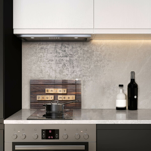 Tampa da placa de indução A inscrição Aproveite sua refeição