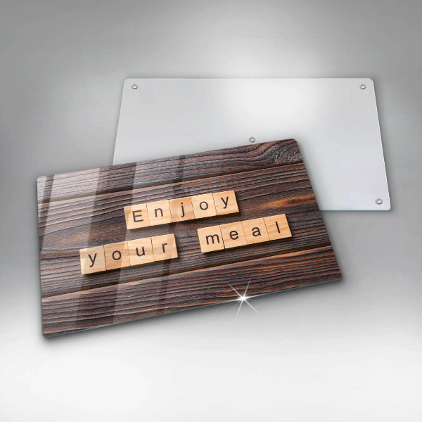 Tampa da placa de indução A inscrição Aproveite sua refeição