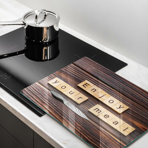 Tampa da placa de indução A inscrição Aproveite sua refeição