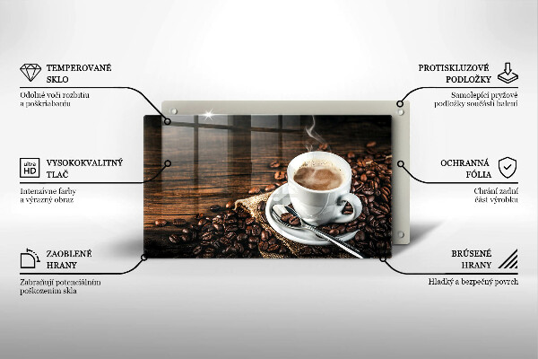 Cobertura de indução Uma xícara e grãos de café