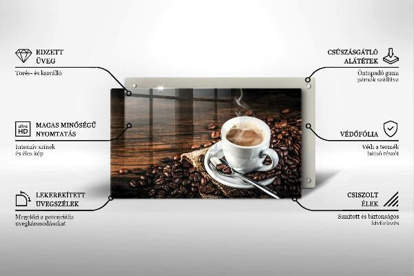 Cobertura de indução Uma xícara e grãos de café