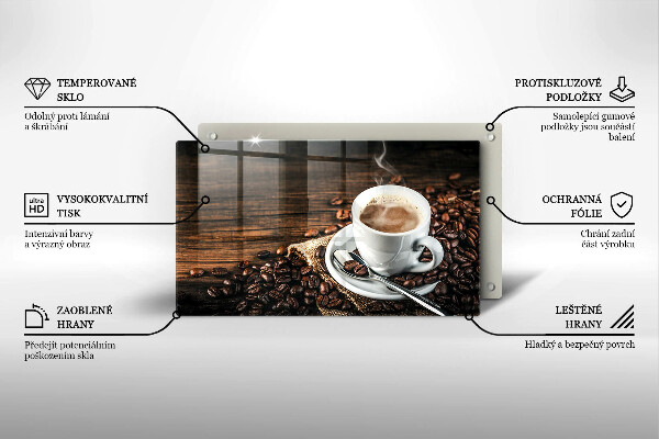 Cobertura de indução Uma xícara e grãos de café