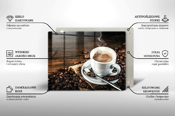 Cobertura de indução Uma xícara e grãos de café