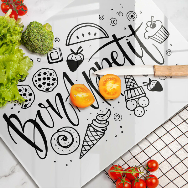 Cobertura de indução A inscrição Bon Appetit