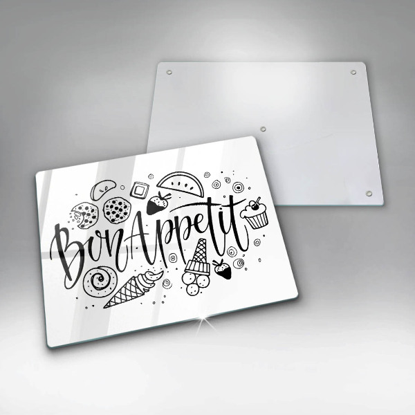 Cobertura de indução A inscrição Bon Appetit