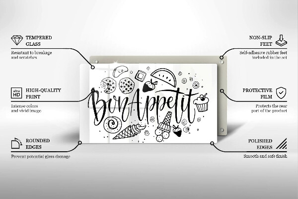 Cobertura de indução A inscrição Bon Appetit