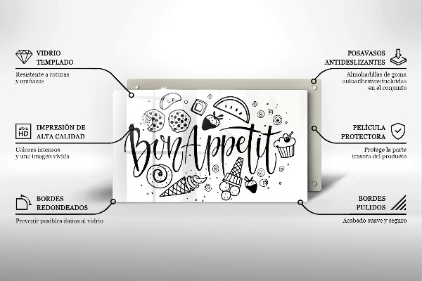 Cobertura de indução A inscrição Bon Appetit