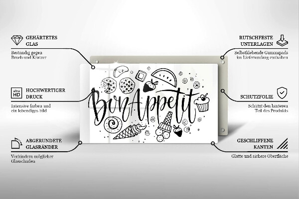 Cobertura de indução A inscrição Bon Appetit